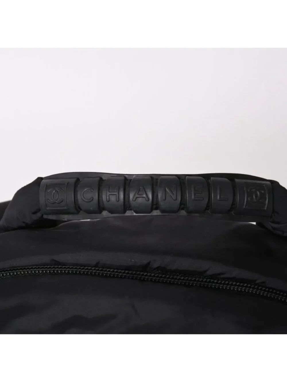 Chanel Sports Line Backpack CC Logo Nylon Stitch Black White